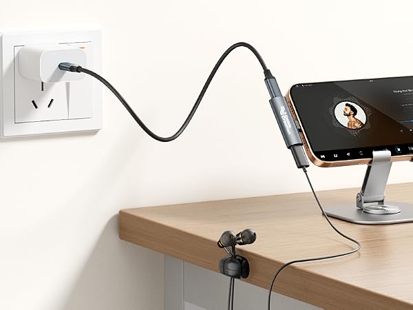 usb c audio and charging adapter
