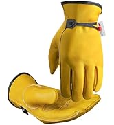 DULFINE Winter Leather Work Gloves for Men and Women,3M Thinsulate Lining for Cold Weather Work, ...