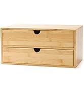 Wisuce Bamboo Desk Organizer, Mini Desktop Drawer Tabletop Storage Organization Box for Office Ho...