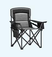 SONGMICS Folding Camping Chair, 450 lb Capacity | Folding lawn chair with cup holder and heavy-du...