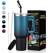 Insulated Tumblers 40 oz Spill Proof Tumbler with Straw, Stainless Steel Metal Thermal Coffee Mug...