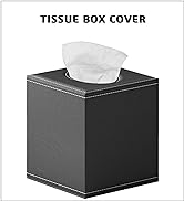 Tissue Box Cover, Thipoten Modern Faux Leather Square Tissue Box Holder - Decorative Holder/Organ...