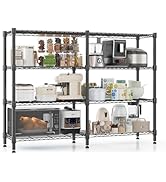 Homdox Heavy Duty Storage Shelves, 4 Tier Wire Shelving Unit, Adjustable Metal Shelves for Storag...