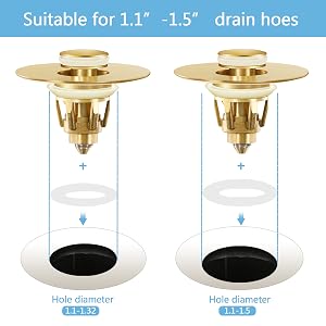 bathroom sink stopper gold