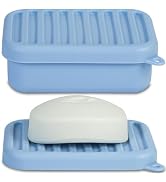 Superior Leak-Proof Silicone Travel Soap Case, Portable Soap Container with Draining Layer, Durab...