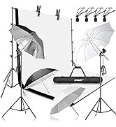 EMART 8.5x10ft Photography Backdrop Kit with 400W 5500K Daylight Umbrella Continuous Lighting Set...