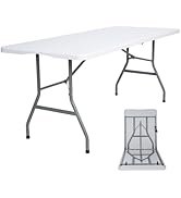Lakhow Folding Table 6ft Heavy Duty Portable Table Indoor Outdoor with Parties, Camping & BBQs, F...