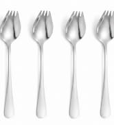 Stainless Steel Spork Set of 4 – Durable, Dishwasher Safe Camping Utensils for Hiking, Backpackin...