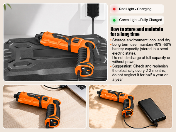 8V Cordless Electric Screwdriver Set with 1Hr Fast Rechargeable