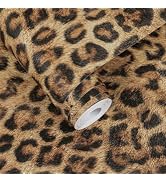 Cheetah Print Wallpaper Room Decor Brown Leopard Peel and Stick Wallpaper | 17.3" x 78.7" Waterpr...