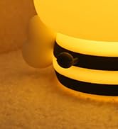 WANIDEA Cute Bee Night Light,Silicone LED Lamp Rechargeable Bedroom Touch Lamp,3 Level Dimmable R...