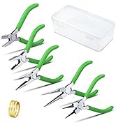 SPEEDWOX 5 Piece Precision Mini Pliers Set 4-1/2 Inches Diagonal Plier Long Nose Needle Nose Roun...