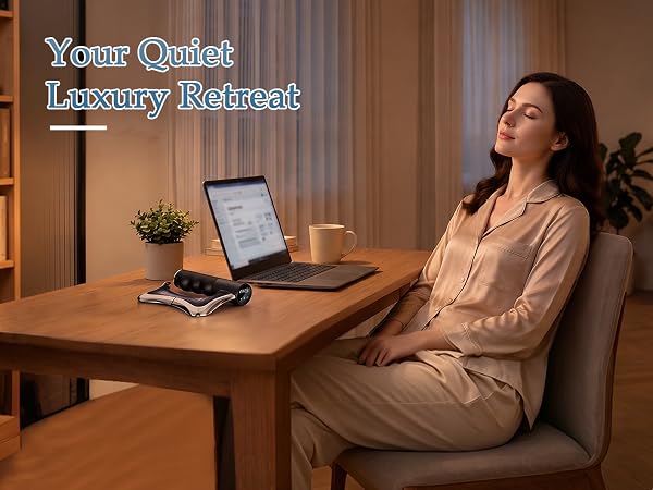 Quiet electric massager brings heated vibration to your home relaxation retreat.