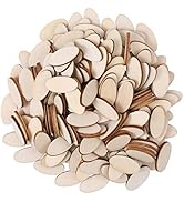 NUOBESTY 200pcs Unfinished Wood Oval Slices Natural Rustic Wooden Cutout Oval Wood Pieces Tag for...