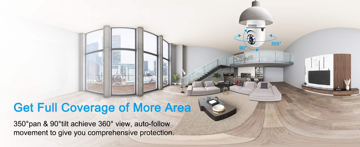 2K Light Bulb Wireless Security Camera 5Ghz WiFi Outdoor Indoor RTSP Stream Work with Alexa Onvif