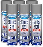 Sprayway Stainless Steel Cleaner Aerosol Spray (Oil-Based), 15oz, Pack of 6 | Cleans, Polishes, P...
