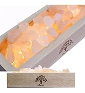 mlynkl Himalayan Salt Lamp Diffuser - 300g Pink Salt with Wood Base, USB Powered, Warm Light for ...