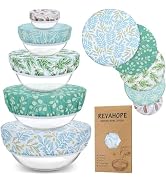 Revahope 5-Size Reusable Beeswax Bowl Covers for Bread Proofing, Cotton Cloth Flexible Beeswax Wr...
