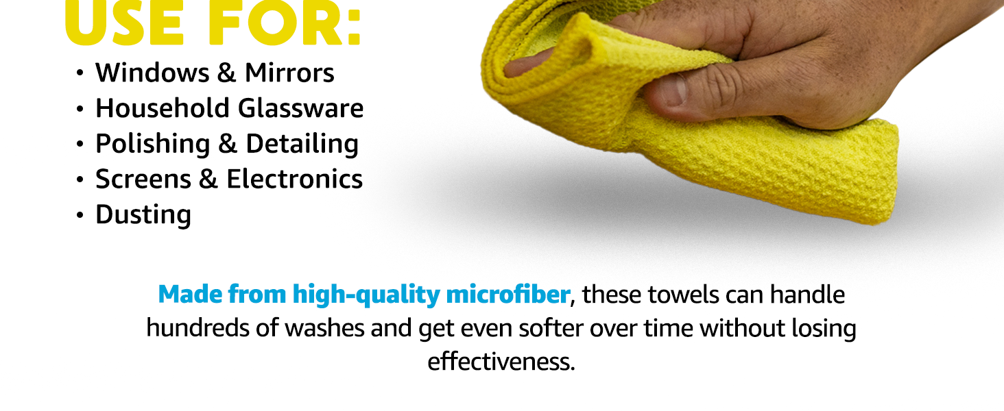 The Standard Waffle Weave, a versitile towel made for cleaning windows and glass.