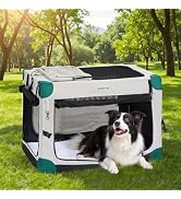Gardner Pet Soft Collapsible Dog Crate - 36 Inch Portable Travel Dog Crate for Medium/Large Dogs ...
