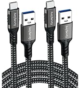 Aoybevty USB A to USB C Cable 3.3ft+6.6ft, 10Gbps Data Transfer and 60W 3A Fast Charging 3.1/3.2 ...
