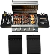 Silicone Mat for Blackstone, BBQ Caddy Utensils Holder for Kitchen, Side Shelf Mat Grill Drip Pad...