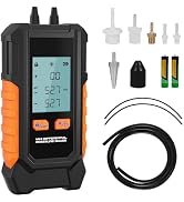Manometer Gas Pressure Tester, Dual-Port HVAC Digital Differential Pressure Gauge with 6 Switchab...