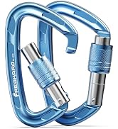FresKaro 25kN Screwgate Climbing Carabiner, UIAA and CE Approved, 7075 Aircraft Aluminium, Lightw...