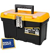 CANOPUS Plastic Toolbox, 13-inch Portable Mega Tool Box with Metallic Clutch, Tool Organizer with...