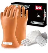 DongChu 5KV Natural Rubber Gloves - Class 0 High Voltage Electrical Insulating Linesmen's Gloves ...