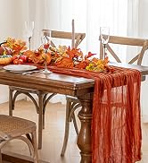 HOMEBROS Cheesecloth Table Runner, Boho Rustic, Sheer Wrinkled Cloth Runner Decor, 10 Ft, Terraco...