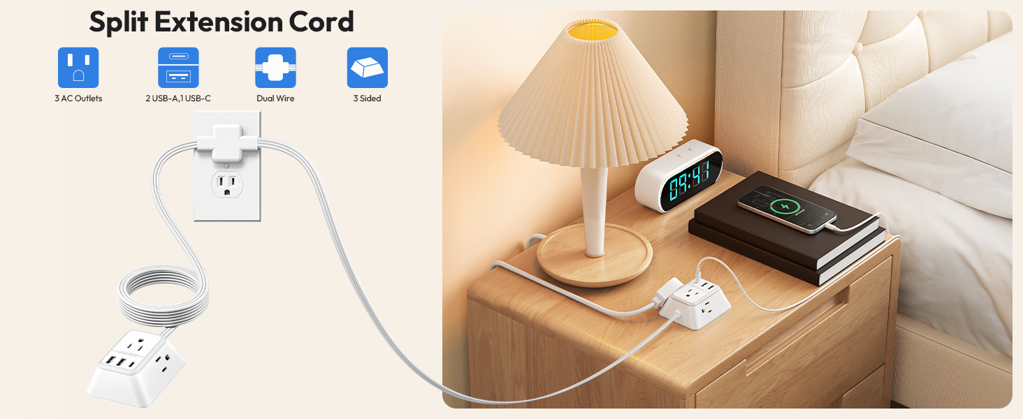Split Extension Cord