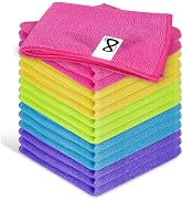 INFICRIME Microfiber Cleaning Cloths, 15 Pack Cleaning Rags, Wet and Dry Use Cleaning Towels, Hig...