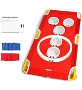 Portable Cornhole Board Arcade Style with 8 Bean Bags Corn Hole Toss