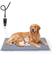 ZOMISIA Large Dog Heating Pad, Heated Dog Bed, 11 Temp & 25 Timer Settings | 11 Safety Adjustable...