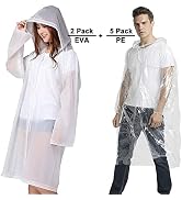 Cosowe Rain Poncho for Adults and Kids, Family Pack Raincoats with Hood, Emergency Ponchos for Ou...