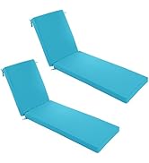 Summsun Chaise Lounge Cushions Outdoor Set of 2 - Waterproof and Fade Resistant Sun Lounger Repla...