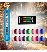 allsun 12-600Vac Christmas Light Tester with 50 pcs of 2.5 Volt Replacement Bulbs, BT20 Digital B...