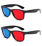 2pcs Red and Blue 3D Glasses Universal TV Movie Dimensional Video Frame 3D Viewing Glasses 3D Gla...
