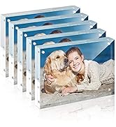 Acrylic Picture Frame, TWING 5 x 7 Inch 5 Pack Acrylic Photo Frame Horizontal Magnet Double Sided...