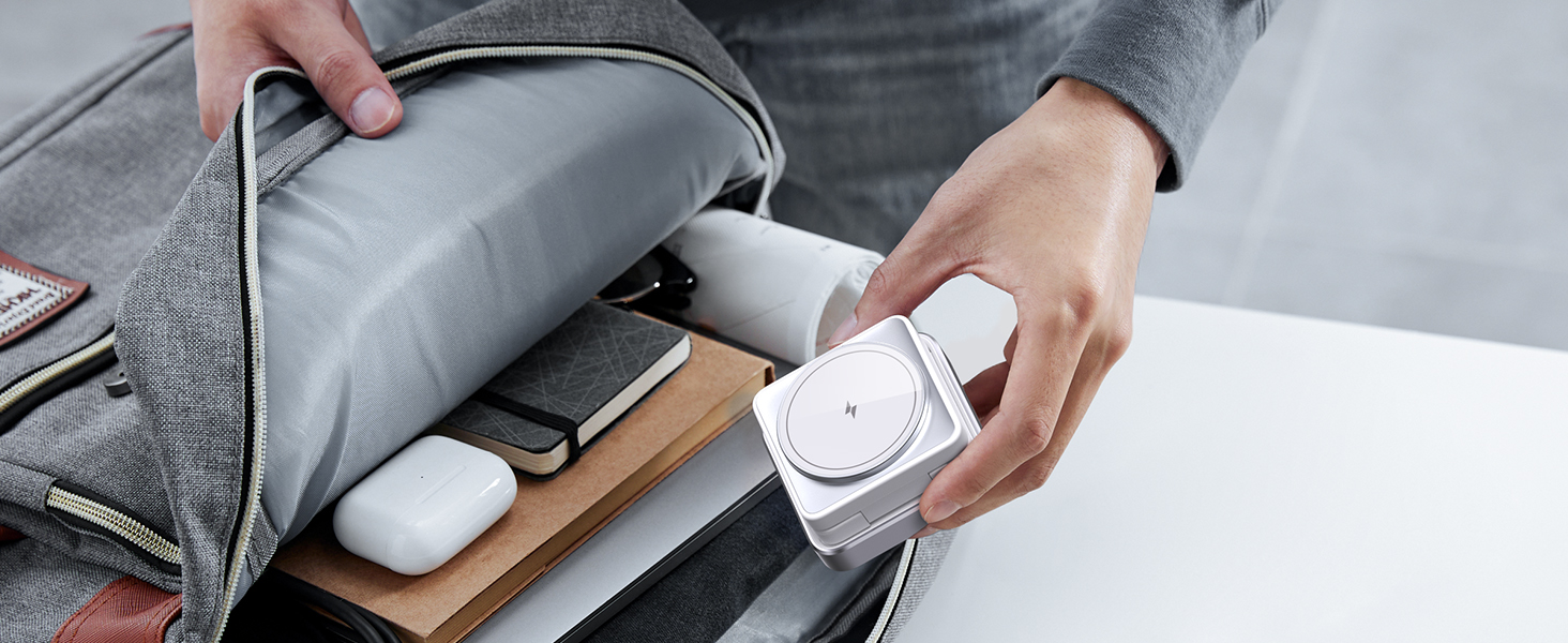 white-travel wireless charger