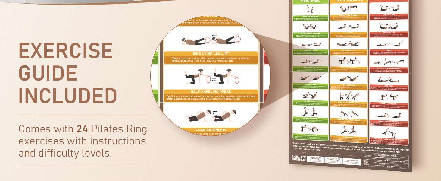 15 inch pialtes ring with exercise guide sheet