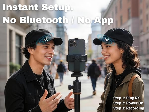 A mini magnetic microphone discreetly clip-on to a shirt for an invisible look during vlogging