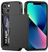 Nvollnoe for iPhone 13 Mini Case with Card Holder Heavy Duty Protective Dual Layer Shockproof Hid...