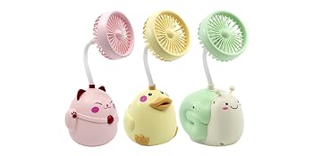 ennotek cute animal usb c table fan desk accessory quiet small cooling fan