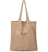 Sightor Crochet Tote Bag, Mesh Beach Bag Knit Summer Hobo Bag Vacation Boho Tote Bag for Women