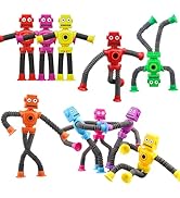 ??Dilabnba 10 PCS Transformable Fidget Spinner Robots - Suction Cup Pop Tube Sensory Toys, DIY Ch...