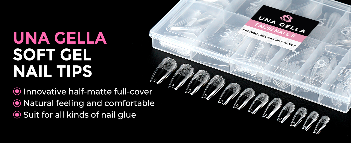 una gella long coffin soft gel nail tips