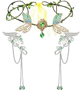 LINSINA Fairy Leaf Crown and Elf Ears, Elf Headpiece Costume Accessories with Elf Ear Cuffs for A...