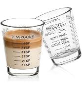 SAIAOKJ Shot Glasses Measuring Cup Set 2PACK Espresso Shot Glasses Liquid Heavy Glass 26-Incremen...